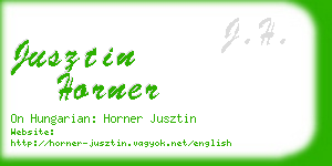 jusztin horner business card
